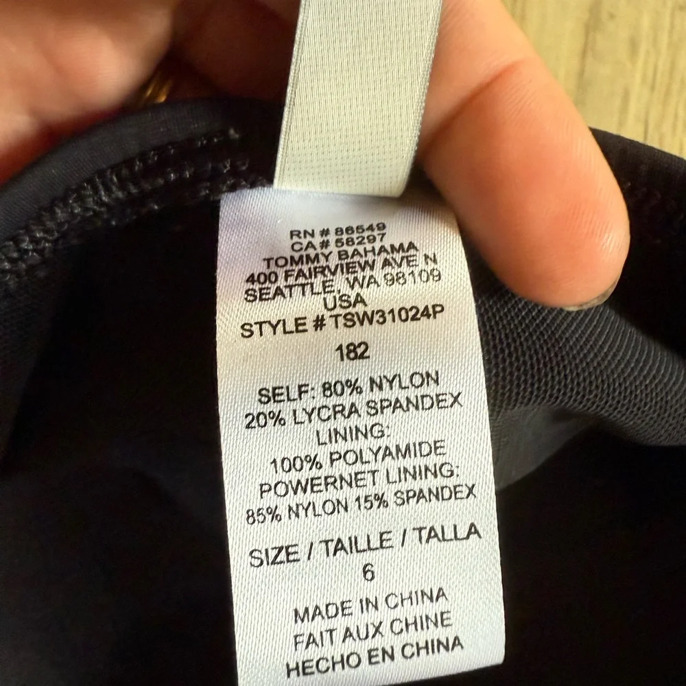 Tommy Bahama Black Strapless One-Piece Swimsuit - Picture 4 of 5